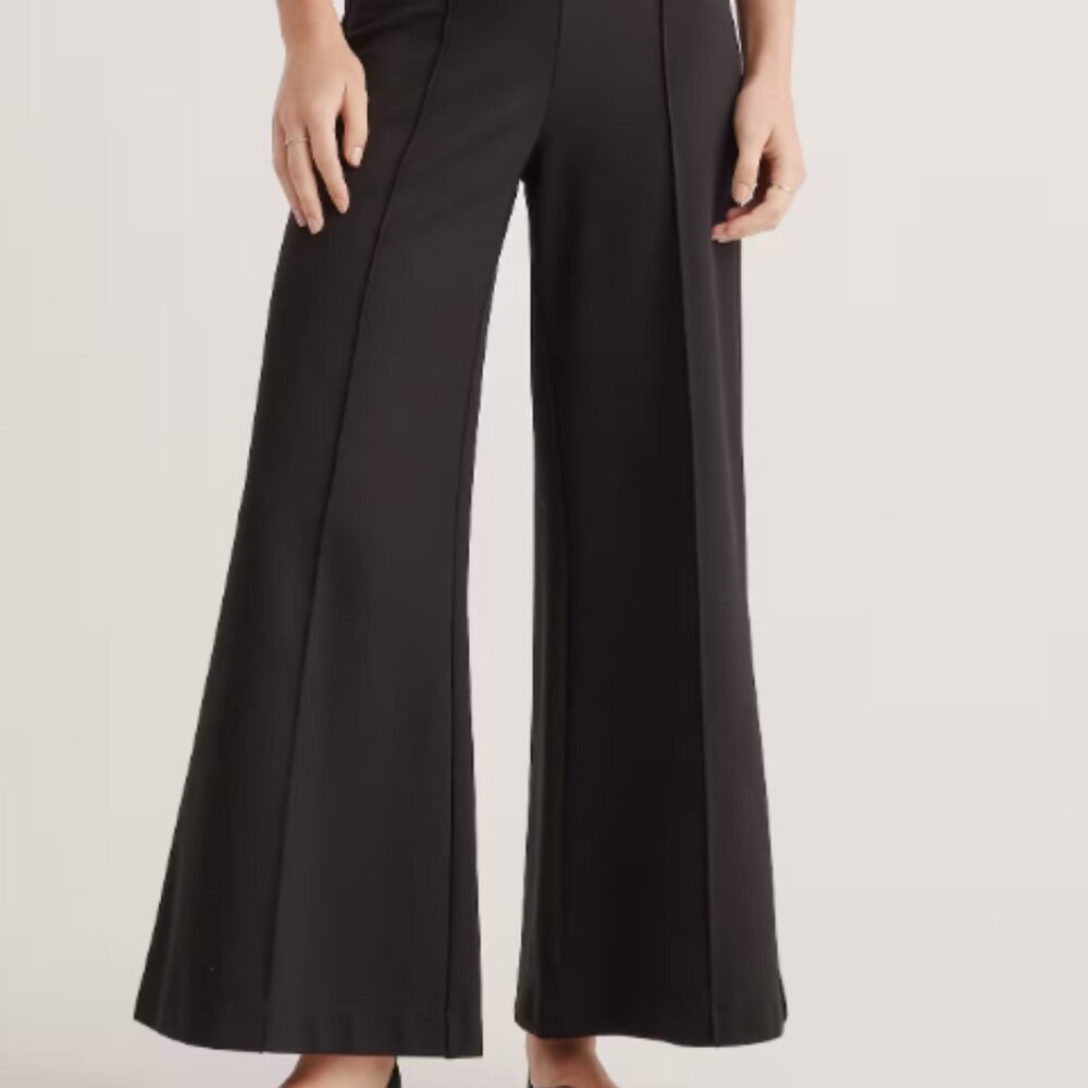 Quince Women's Black Wide-Leg Jumpsuit Pants
